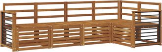 vidaXL Conjunto De Sof&aacute;s De Exterior 5 Uds. Natural Poli&eacute;ster Vidaxl