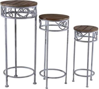 Wanderlust Deco Wanderlust Deco - Soporte Para Macetas Set 3 Piezas Beige, 30x30x71h Cm