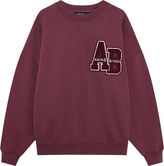 Anine Bing Miles Letterman Crew Neck Sweatshirt