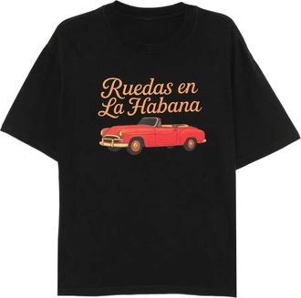 Melt T-shirt in cotone con grafica - Nero