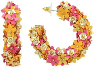 Lott. Gioielli Sequin Flower Creole Statement Earrings in Sunset Mix at Nordstrom