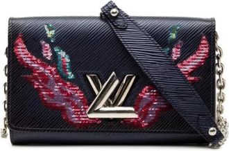 Louis Vuitton Pre-owned Twist Chain Wallet - Dames - Vintage Accessoires - Blauw - ONE Size - Leer - Vintage