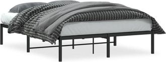 vidaXL Metal Bed Frame without Mattress Black 135x190cm vidaXL