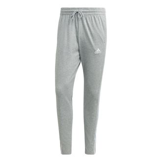 adidas Essentials Single Jersey Asia Sizing Tapered Open Hem 3-Stripes Pants Grey IC0046