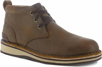 Rockport Mens Prestige Point Work Safety Toe Lace-Up Chukka Boots In Brown