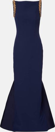 SAFiYAA Sloane embellished crêpe gown