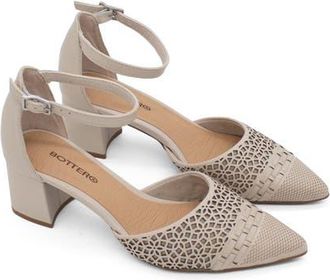 Bottero Botjanet XXIII Ankle Strap Pointed Toe Pump in Off White at Nordstrom, Size 10