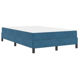 vidaXL Cama Box Spring Con Colch&oacute;n Azul Oscuro 120 X 190 Cm Terciopelo Vidaxl