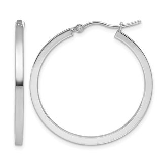 Diamond2Deal 10k Gold 2mm Square Tube Hoop Earrings
