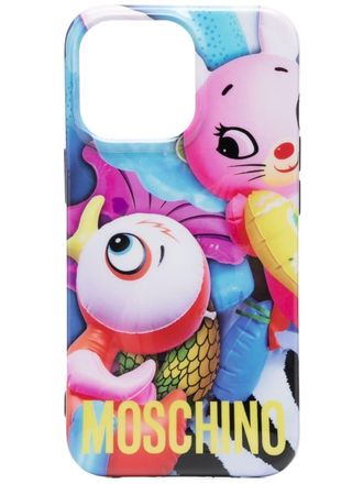 Moschino Cover per iPhone 13 Pro con stampa - Viola