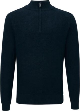 Gentiluomo Turtle Zip LS - Heren - Truien - Blauw - Maat: M Katoen
