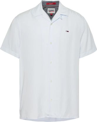 Tommy Jeans Short Sleeve Shirt - Heren - Korte mouwen Overhemden - Blauw - S - Overhemden