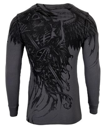 Xtreme Couture by Affliction Mens Thermal Shirt WLEDING Death, Gray, XXL