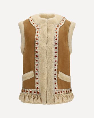 Valentino Suede and fur Vest Female 46