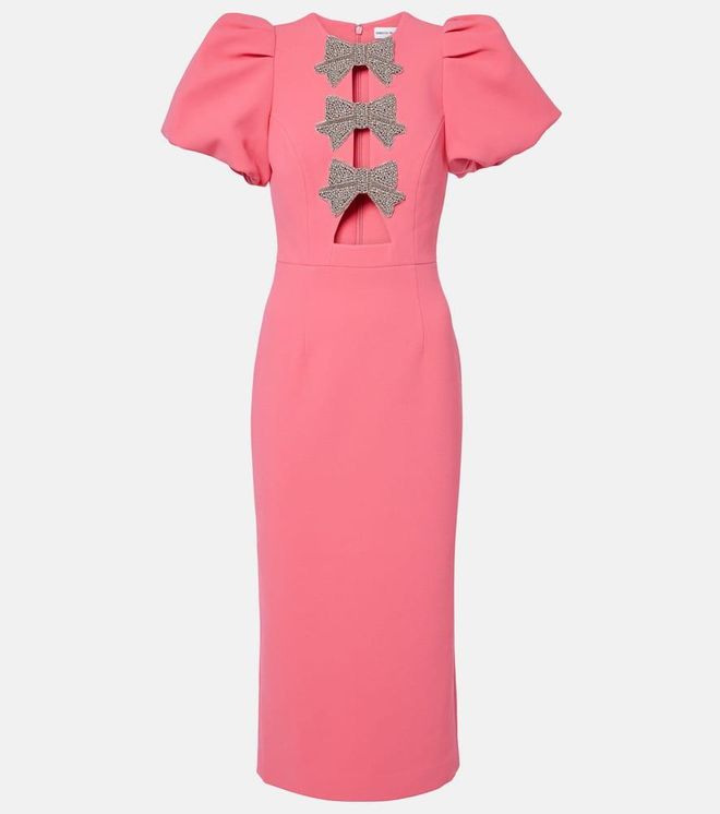 Posey embellished puff-sleeve midi dress