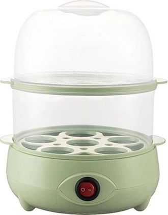 No Brand Cocedor De Huevos - Vaporera Para Huevos - Preparaci&oacute;n Del Desayuno - Capacidad Para 3 Niveles - Tama&ntilde;o Compacto - Verde