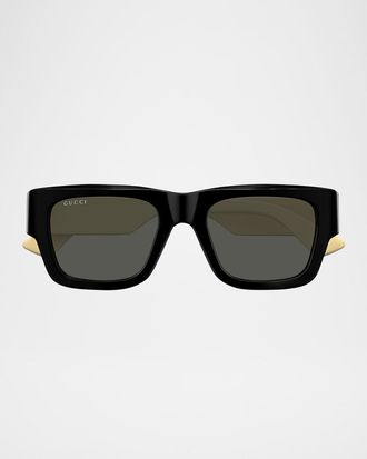 Gucci Men & apos;s Gg1668sm Acetate Rectangle Sunglasses