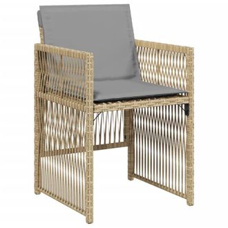 vidaXL Vidaxl - Sillones Jard&iacute;n Con Cojines 4 Uds Rat&aacute;n Sint&eacute;tico Beige Mezcla