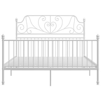 Berkfield Home Comfortable Bed Frame White Metal 140x200 cm
