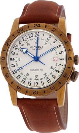 Glycine Airman Vintage The Chief GMT Automatic Silver Dial Mens Watch GL0304