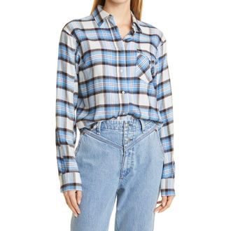 Rag & Bone Jonah Plaid Button-Up Shirt in Grey Plaid at Nordstrom Rack, Size X-Small