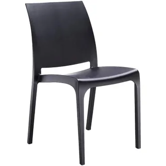 Dmora Dmora - Sillas De Jard&iacute;n Camo, Silla De Jardin, Asiento Exterior Multiusos, Banco De Jard&iacute;n, Made In Italy, 54x46 H80 Cm, Antracita