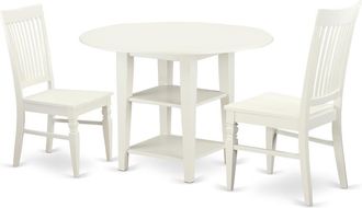 East West Furniture Dining Room Set Linen White, SUWE3-LWH-W