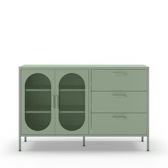 DRAWER Aparador de 2 puertas de metal L140cm - Menta verde
