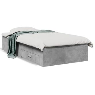 Berkfield Home Bed Frame with Drawers without Mattress Concrete Grey 100x200 cm