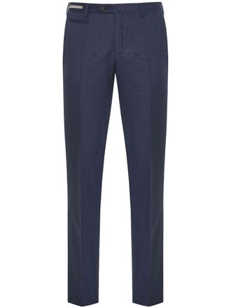 Corneliani pressed-crease wool trousers - men - Virgin Wool - 52 - Blue
