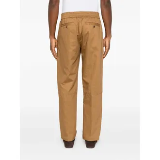 Myths Cotton-Linen Blend Trousers - Brown