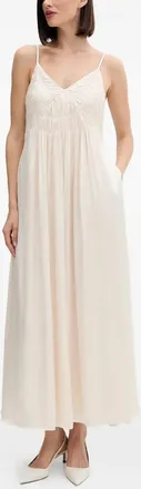 Pedro del Hierro Maxi-jurk met V-hals - Beige