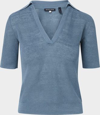 Veronica Beard Issa Knit Polo Shirt