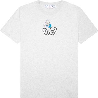 Off-white Mens Off-White SS22 Alphabet Logo Printing Round Neck Short Sleeve Version Gray T-Shirt OMAA027S22JER0120857
