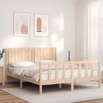 vidaXL Estructura De Cama Sin Colch&oacute;n Madera Maciza De Pino 160x200 Cm Vidaxl