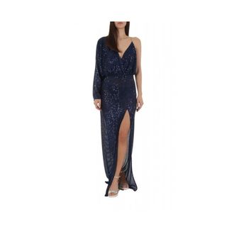 Elisabetta Franchi Kleedjes, Dames, Blauw, L, Maxi Jurk