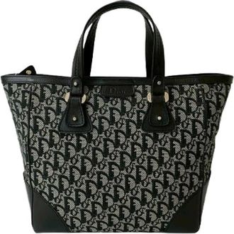 Dior Pre-owned Trotter Canvas Lederen Handtas - Dames - Vintage Shopper - Zwart - ONE Size - Leer - Vintage