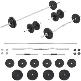 vidaXL Juego De Barras Y Pesas 30 Kg Vidaxl