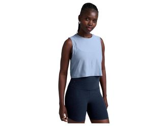 Beyond Yoga Featherweight Minimal Cropped Tank Top Womens Clothing Blue Zen Heather : XL, Elastane/Polyester