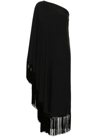 Taller Marmo Black Arno fringed long dress