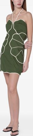 Farm Rio Green Wavy Cutouts Mini Dress