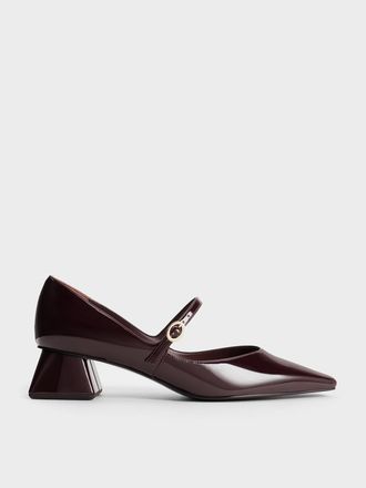 Charles & Keith Roxane Patent Square-Toe Mary Janes