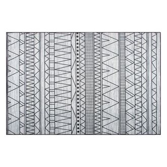 Beliani Beliani - Alfombra Negra Y Gris De Poli&eacute;ster 140 X 200 Cm Pelo Corto Patr&oacute;n Geom&eacute;trico Keban