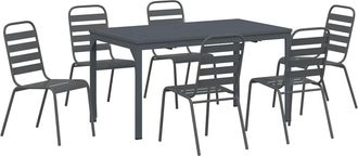 vidaXL Conjunto De Comedor De Jard&iacute;n 7 Uds. Antracita Vidaxl