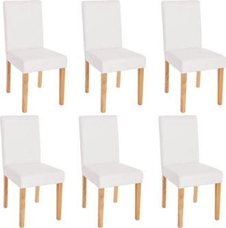 Hhg Hhg - Juego De 6 Sillas De Comedor Silla De Cocina Littau, Polipiel, Blanco Mate, Patas Claras
