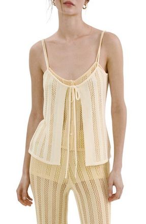 Mango Layered Knit Camisole in Pastel Yellow at Nordstrom, Size Medium