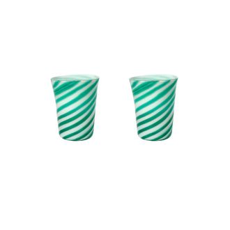 BITOSSI HOME Set of 2 Glasses H.11 d. 8.5 Green