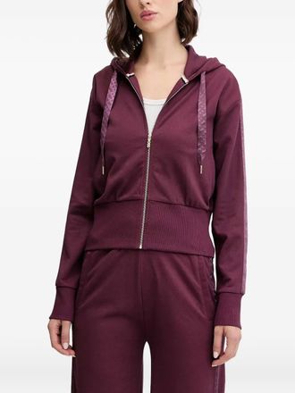 BOSS zip-up hoodie - women - Polyester/Cotton - M - Purple