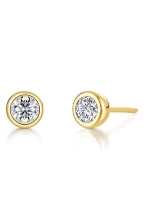 Lafonn Minimal Embrace Simulated Diamond Stud Earrings in Gold at Nordstrom