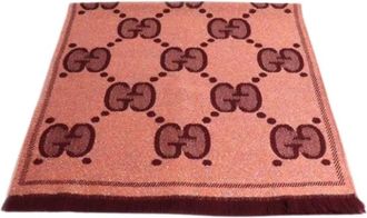 Gucci Pre-owned Scarves, female, Pink, Size: ONE SIZE Pre-owned Vintage Wool Scarf